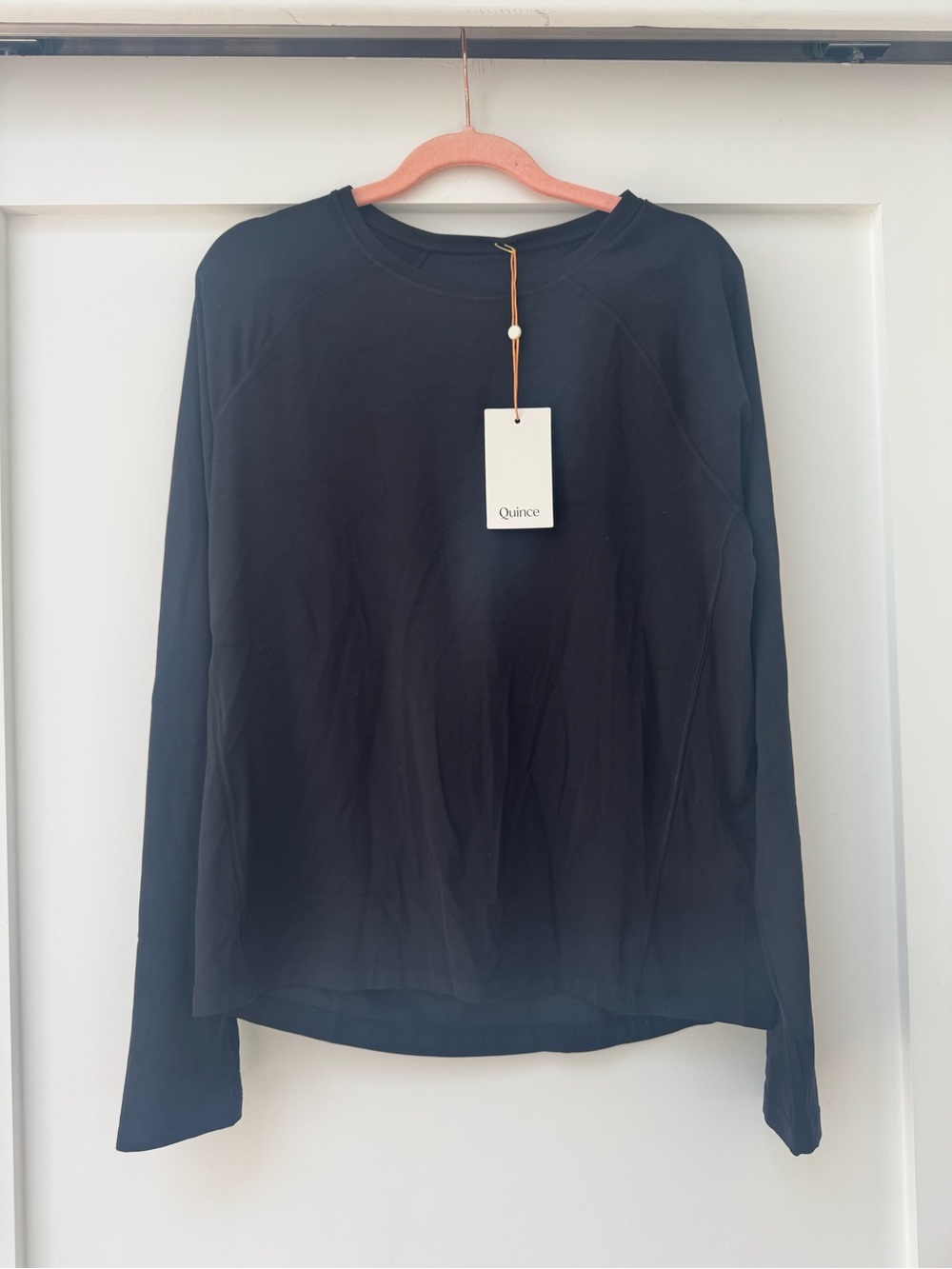Quince Black Crewneck Long Sleeve Top